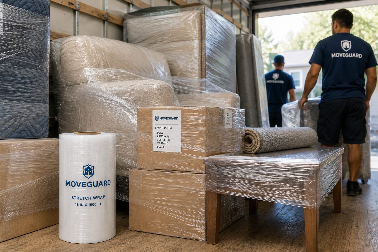 Stretch wrap used for moving and storage protecting furniture